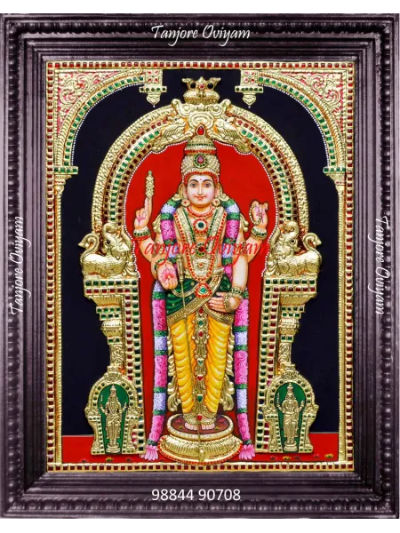 embossing Thiruchendur Murugan Painting